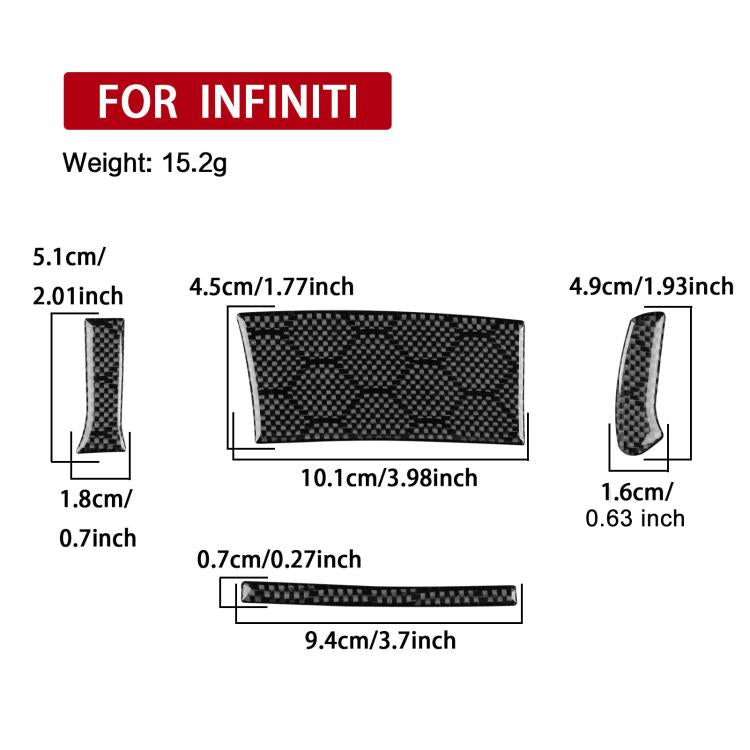 For Infiniti G37/G25/Q60 4pcs /Set Right-Hand Drive Steering Wheel Button Left Cover Sticker(Black) - Car Interior Mouldings by buy2fix | Online Shopping UK | buy2fix