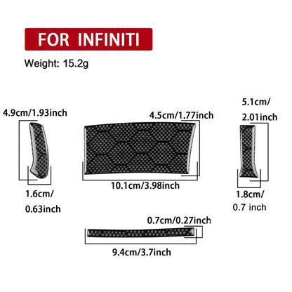 For Infiniti G37/G25/Q60 4pcs /Set Left-hand Drive Steering Wheel Button Left Cover Sticker(Black) - Car Interior Mouldings by buy2fix | Online Shopping UK | buy2fix