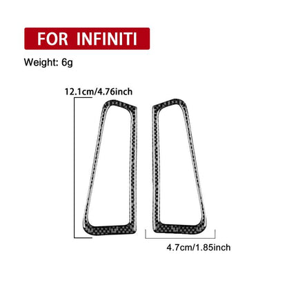 For Infiniti G35/G37/G25/Q60 2pcs /Set Universal Defogger Air Outlet Sticker For Left And Right Drive(Black) - Car Interior Mouldings by buy2fix | Online Shopping UK | buy2fix