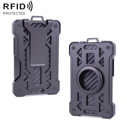 For AirTag Tracker Card Holder Metal Anti-Theft RFID Wallet(A Model Black) - Wallet Series by buy2fix | Online Shopping UK | buy2fix