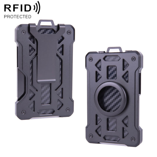 For AirTag Tracker Card Holder Metal Anti-Theft RFID Wallet(A Model Black) - Wallet Series by buy2fix | Online Shopping UK | buy2fix