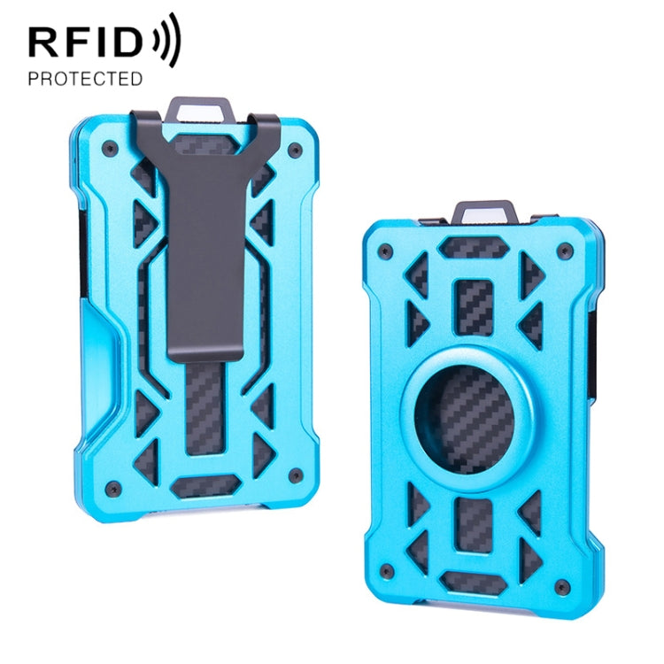 For AirTag Tracker Card Holder Metal Anti-Theft RFID Wallet(A Model Blue) - Wallet Series by buy2fix | Online Shopping UK | buy2fix