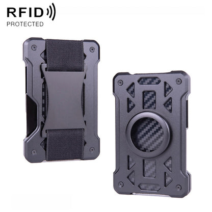 For AirTag Tracker Card Holder Metal Anti-Theft RFID Wallet(B Model Black) - Wallet Series by buy2fix | Online Shopping UK | buy2fix