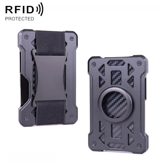 For AirTag Tracker Card Holder Metal Anti-Theft RFID Wallet(B Model Black) - Wallet Series by buy2fix | Online Shopping UK | buy2fix