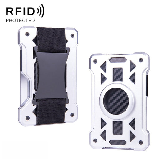 For AirTag Tracker Card Holder Metal Anti-Theft RFID Wallet(B Model Silver) - Wallet Series by buy2fix | Online Shopping UK | buy2fix