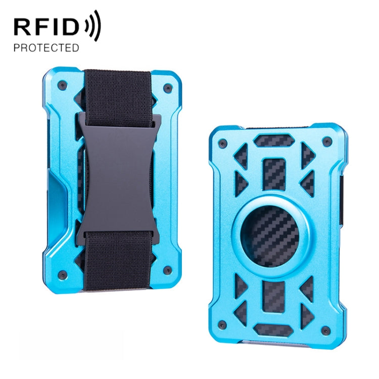 For AirTag Tracker Card Holder Metal Anti-Theft RFID Wallet(B Model Blue) - Wallet Series by buy2fix | Online Shopping UK | buy2fix