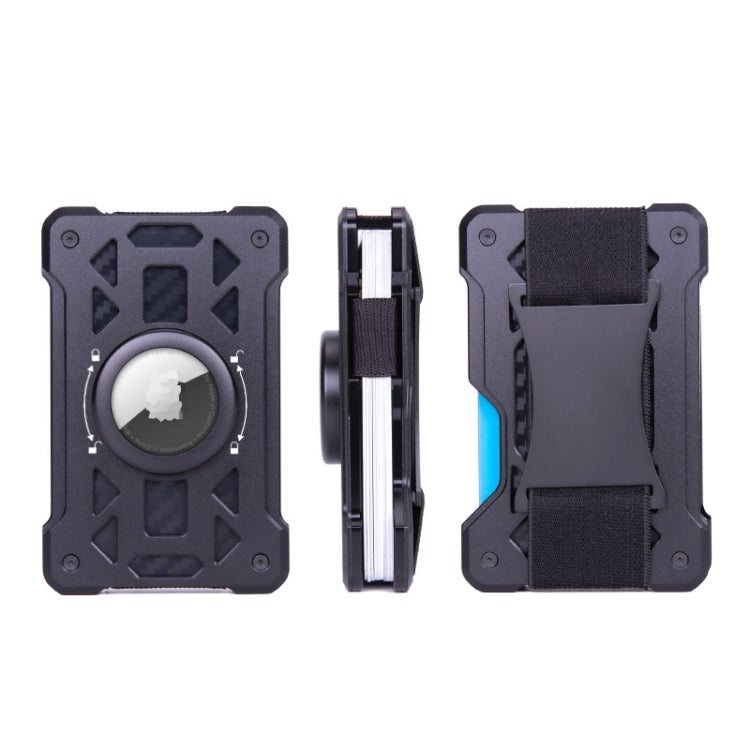 For AirTag Tracker Card Holder Metal Anti-Theft RFID Wallet(B Model Blue) - Wallet Series by buy2fix | Online Shopping UK | buy2fix