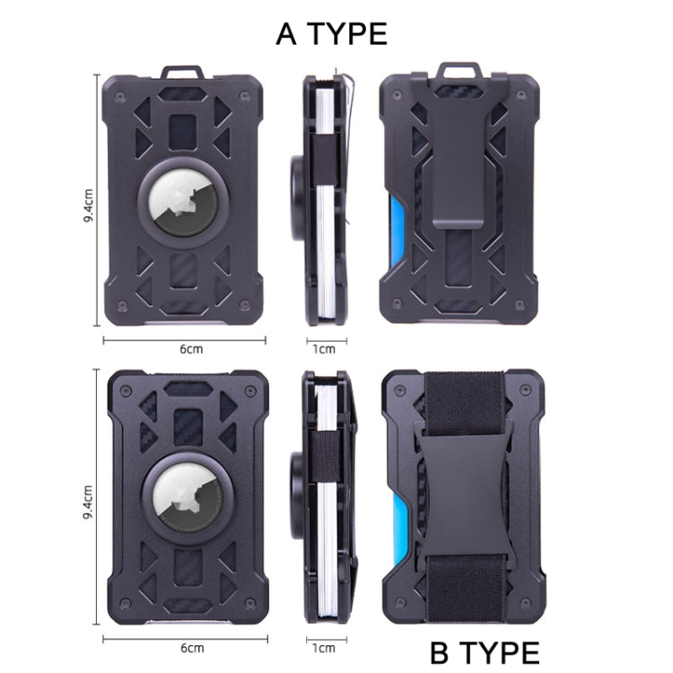 For AirTag Tracker Card Holder Metal Anti-Theft RFID Wallet(B Model Gray) - Wallet Series by buy2fix | Online Shopping UK | buy2fix