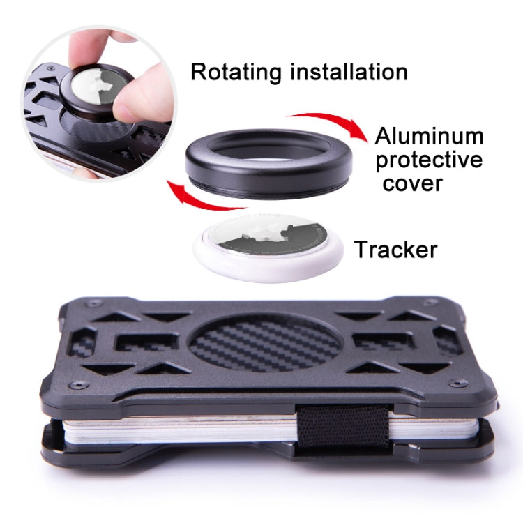 For AirTag Tracker Card Holder Metal Anti-Theft RFID Wallet(B Model Blue) - Wallet Series by buy2fix | Online Shopping UK | buy2fix