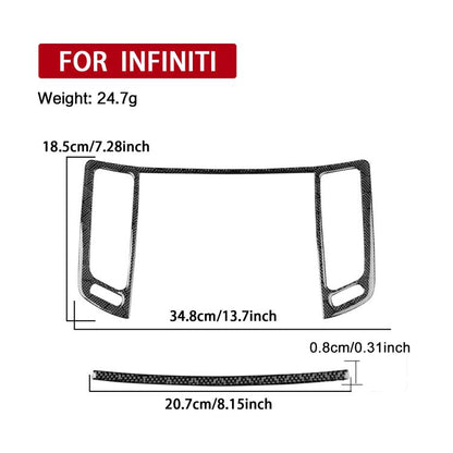 For Infiniti G35/G37/G25/Q60 2pcs/ Set Universal Central Air Outlet Sticker For Left And Right Drive(Black) - Car Interior Mouldings by buy2fix | Online Shopping UK | buy2fix