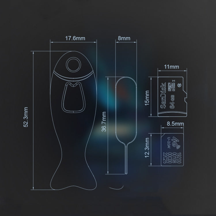 SC01 Phone Card Removal Needle Anti-Loss Card Extractor Card Opening Needle Cover(Grey) - SIM Card Tool by buy2fix | Online Shopping UK | buy2fix