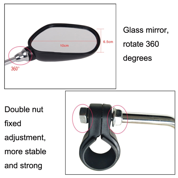 2pcs /Pair Bicycle Rearview Mirror Riding Mountain Car Reflector Bicycle Reversing Mirror by buy2fix