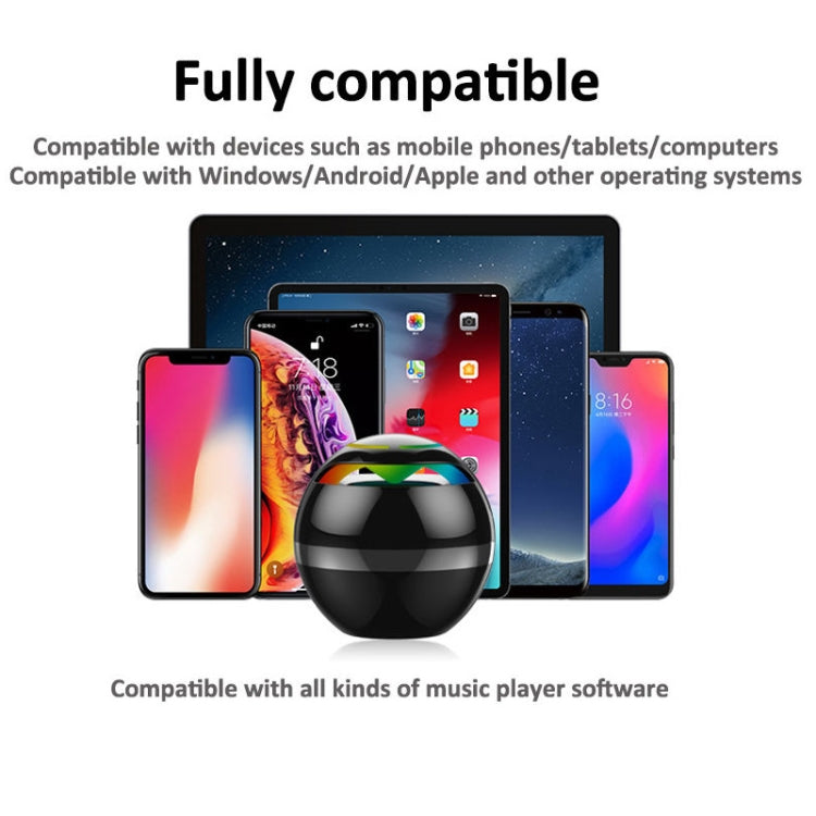 GS009 Bluetooth 4.2 Round Ball Small Speaker With Colorful Light Support TF Card / FM(Blue) - Desktop Speaker by buy2fix | Online Shopping UK | buy2fix