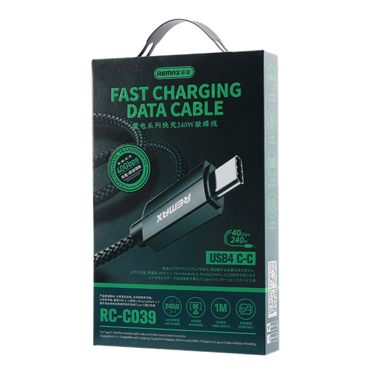 Remax  RC-C039  Dual USB-C / Type-C Compatible with USB4.0  240W Fast Charging Data Cable, Length:1m - USB-C & Type-C Cable by REMAX | Online Shopping UK | buy2fix