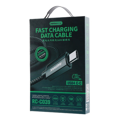 Remax  RC-C039  Dual USB-C / Type-C Compatible with USB4.0  240W Fast Charging Data Cable, Length:1m - USB-C & Type-C Cable by REMAX | Online Shopping UK | buy2fix