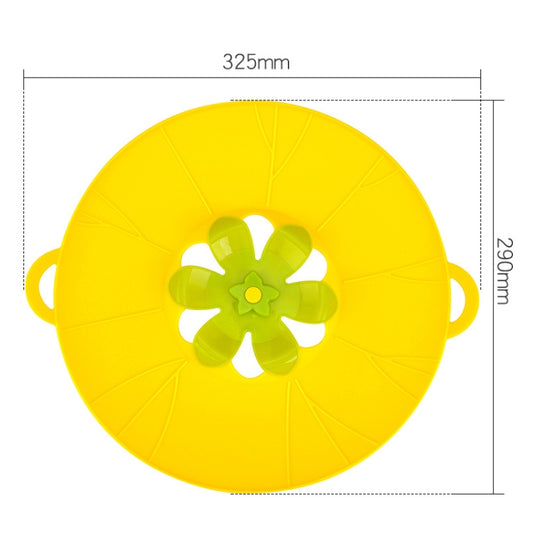 Silicone Flower Spill-proof Pot Lid Rotatable Pot Lid Kitchen Gadget, Size: 29cm Large Yellow - Insulation by buy2fix | Online Shopping UK | buy2fix
