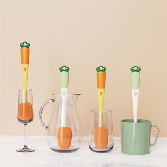 Long Handle Household Multifunctional Cup Washing Brush Carrot Shape 3 In 1 Cleaning Brush(Yellow) - Cleaning Tools by buy2fix | Online Shopping UK | buy2fix