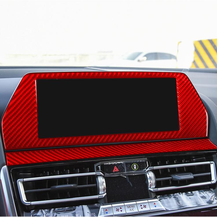 For 2019-2024 BMW 8 Series G14 Left-hand Drive 2pcs /Set Navigation Screen Frame Sticker(Red) - Car Interior Mouldings by buy2fix | Online Shopping UK | buy2fix