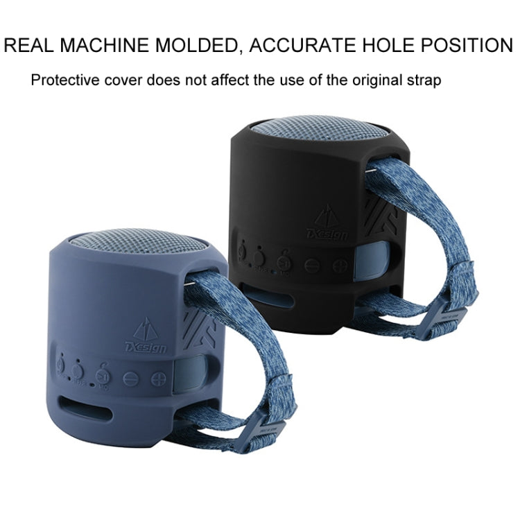 For Sony SRS-XB13 Speaker Silicone Case With Hook And Loop Fastener Strap(Blue) - Protective Case by buy2fix | Online Shopping UK | buy2fix