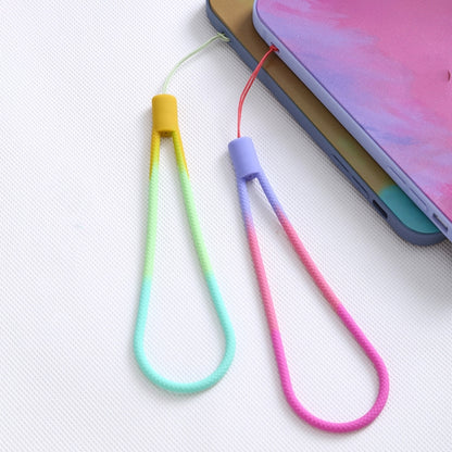 5pcs Silicone Cell Phone Lanyard Watercolor Woven Pattern Fan U Disk Strap(Purple Red) - Lanyards & Wrist Straps by buy2fix | Online Shopping UK | buy2fix