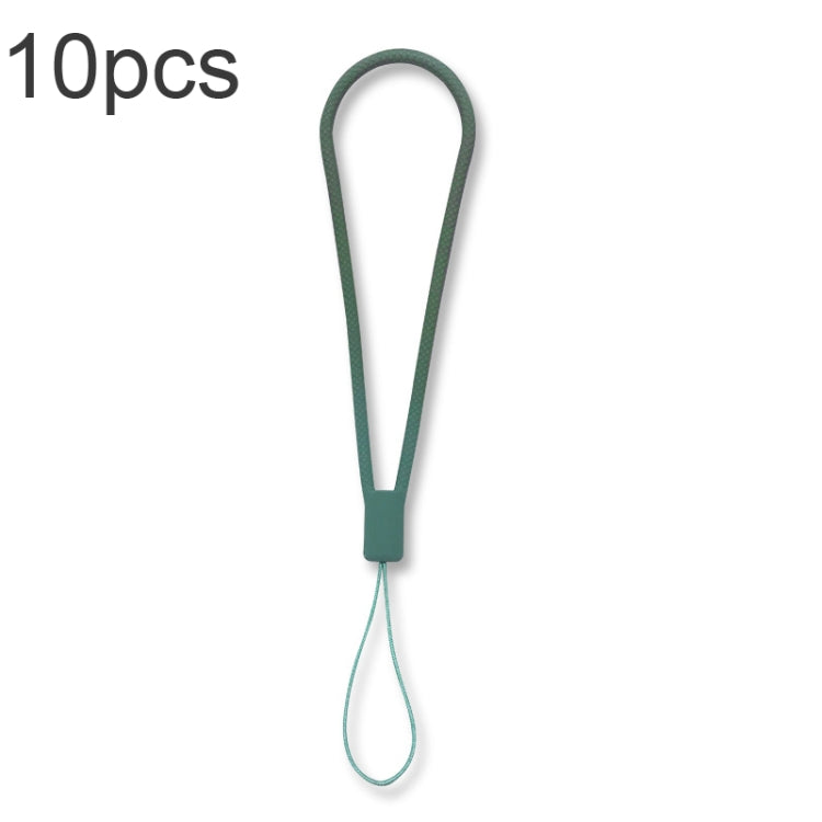 10pcs  Silicone Woven Pattern  Cell Phone Lanyard Anti-loss Hand Rope(Dark Night Green) - Lanyards & Wrist Straps by buy2fix | Online Shopping UK | buy2fix