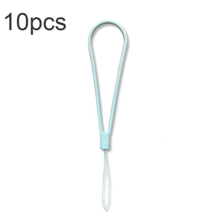 10pcs  Silicone Woven Pattern  Cell Phone Lanyard Anti-loss Hand Rope(Light Green) - Lanyards & Wrist Straps by buy2fix | Online Shopping UK | buy2fix