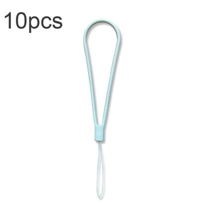 10pcs  Silicone Woven Pattern  Cell Phone Lanyard Anti-loss Hand Rope(Light Green) - Lanyards & Wrist Straps by buy2fix | Online Shopping UK | buy2fix