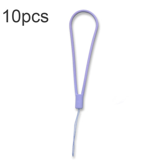 10pcs  Silicone Woven Pattern  Cell Phone Lanyard Anti-loss Hand Rope(Clove Purple) - Lanyards & Wrist Straps by buy2fix | Online Shopping UK | buy2fix