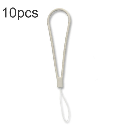 10pcs  Silicone Woven Pattern  Cell Phone Lanyard Anti-loss Hand Rope(Antique White) - Lanyards & Wrist Straps by buy2fix | Online Shopping UK | buy2fix