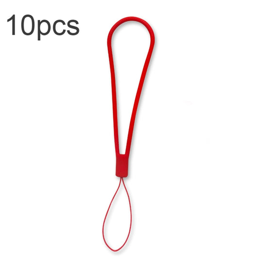 10pcs  Silicone Woven Pattern  Cell Phone Lanyard Anti-loss Hand Rope(Red) - Lanyards & Wrist Straps by buy2fix | Online Shopping UK | buy2fix