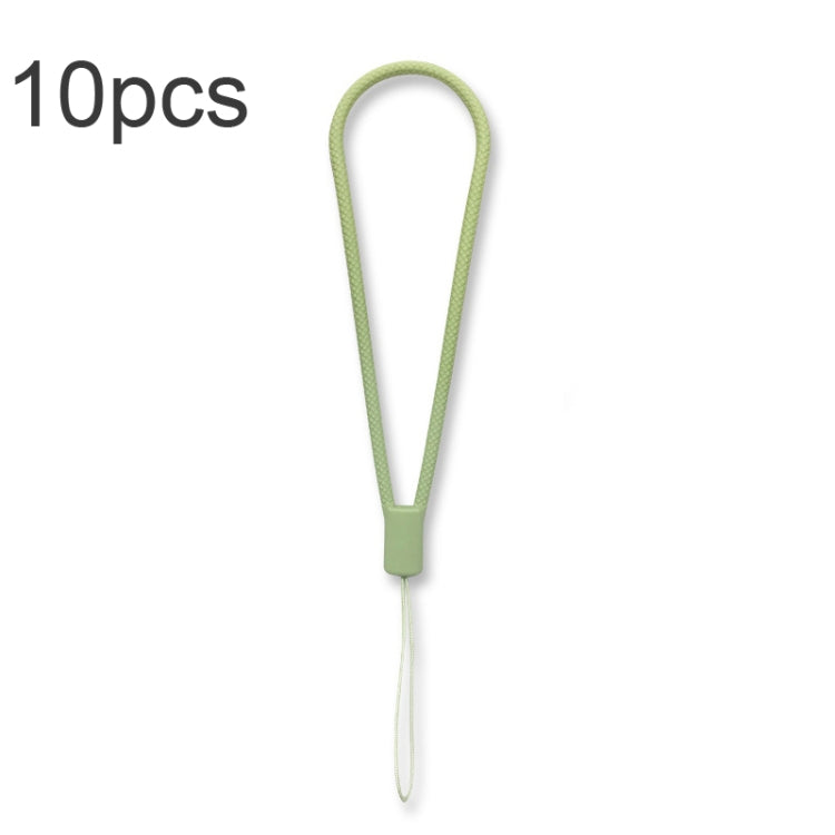 10pcs  Silicone Woven Pattern  Cell Phone Lanyard Anti-loss Hand Rope(Matcha Green) - Lanyards & Wrist Straps by buy2fix | Online Shopping UK | buy2fix