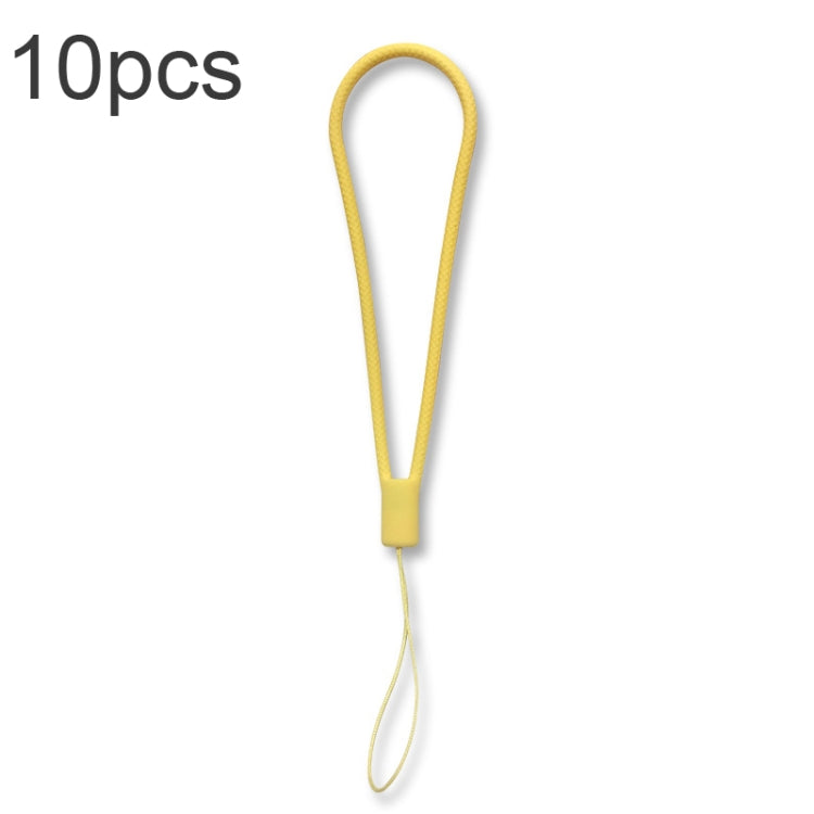 10pcs  Silicone Woven Pattern  Cell Phone Lanyard Anti-loss Hand Rope(Lemon Yellow) - Lanyards & Wrist Straps by buy2fix | Online Shopping UK | buy2fix