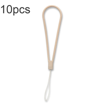 10pcs  Silicone Woven Pattern  Cell Phone Lanyard Anti-loss Hand Rope(Sand Pink) - Lanyards & Wrist Straps by buy2fix | Online Shopping UK | buy2fix
