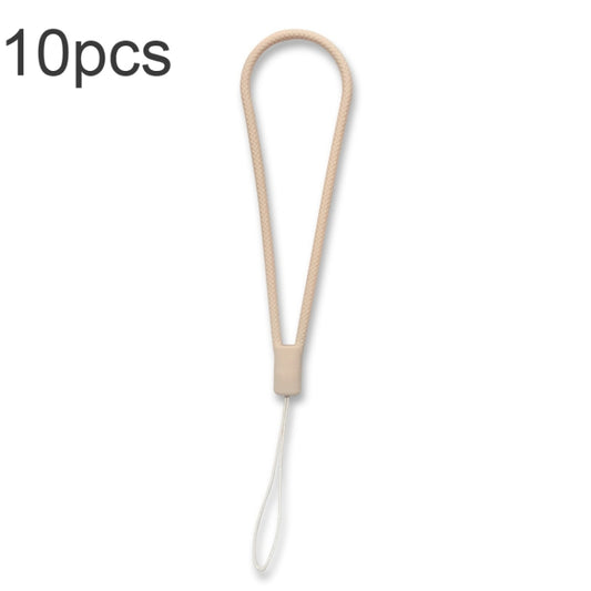 10pcs  Silicone Woven Pattern  Cell Phone Lanyard Anti-loss Hand Rope(Sand Pink) - Lanyards & Wrist Straps by buy2fix | Online Shopping UK | buy2fix