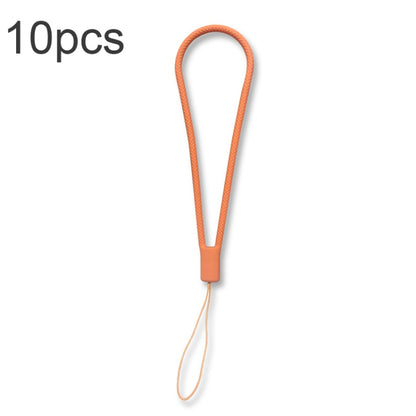 10pcs  Silicone Woven Pattern  Cell Phone Lanyard Anti-loss Hand Rope(Sugar Orange) - Lanyards & Wrist Straps by buy2fix | Online Shopping UK | buy2fix