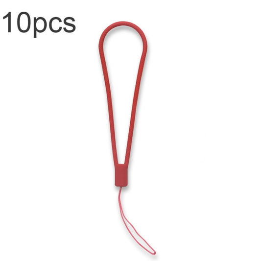 10pcs  Silicone Woven Pattern  Cell Phone Lanyard Anti-loss Hand Rope(Tea Red) - Lanyards & Wrist Straps by buy2fix | Online Shopping UK | buy2fix
