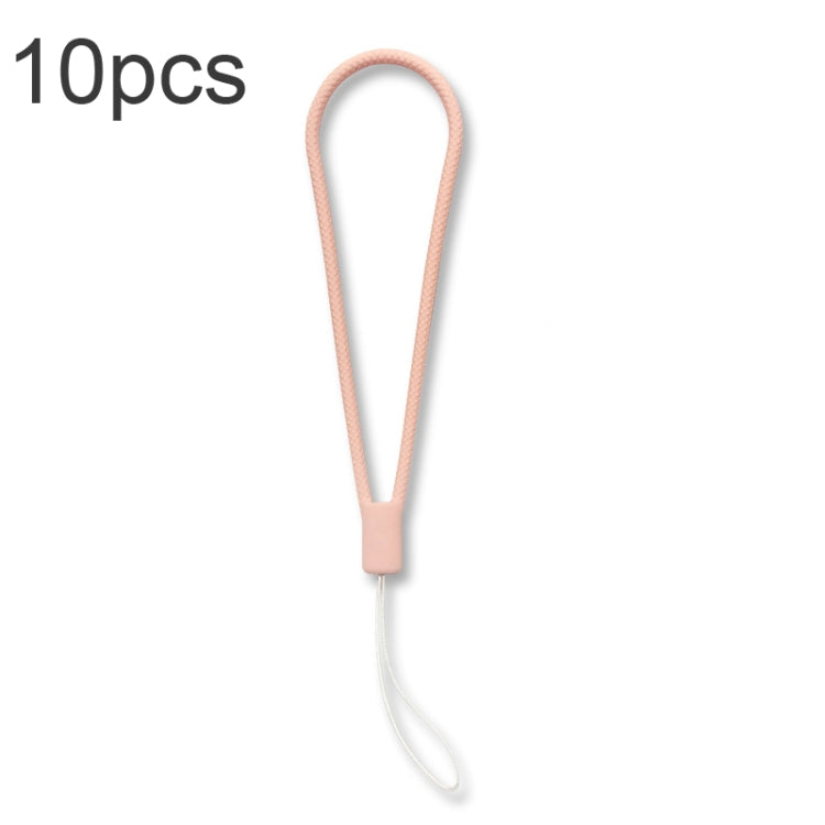 10pcs  Silicone Woven Pattern  Cell Phone Lanyard Anti-loss Hand Rope(Grapefruit) - Lanyards & Wrist Straps by buy2fix | Online Shopping UK | buy2fix