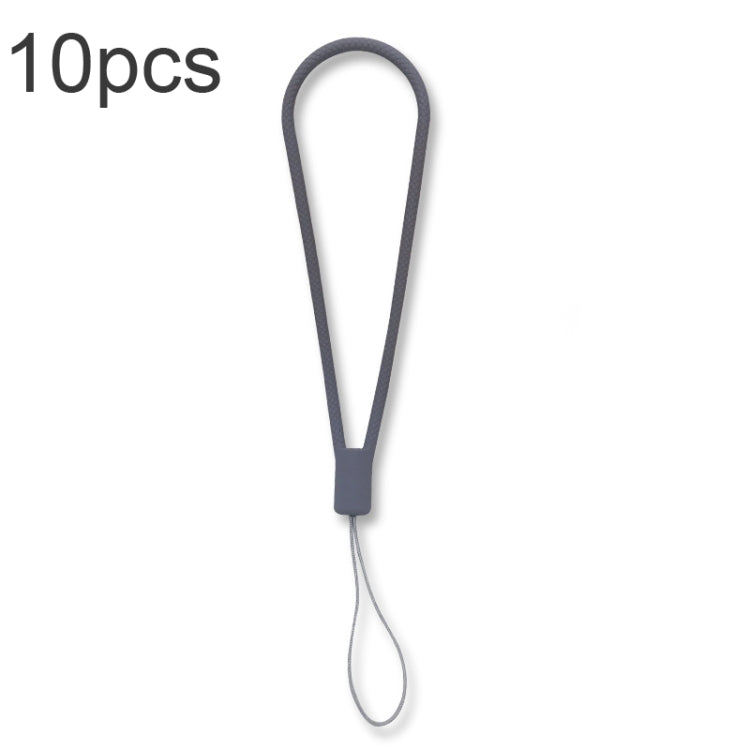 10pcs  Silicone Woven Pattern  Cell Phone Lanyard Anti-loss Hand Rope(Lavender gray) - Lanyards & Wrist Straps by buy2fix | Online Shopping UK | buy2fix