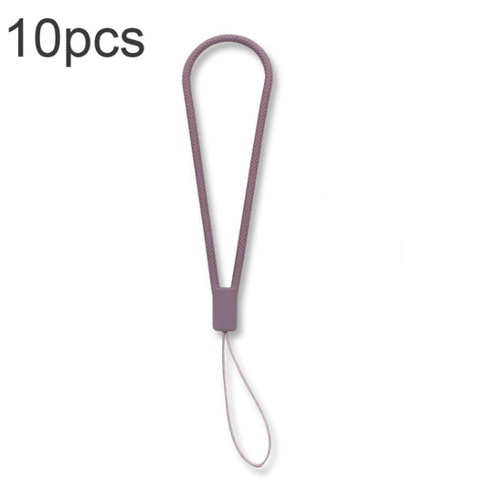10pcs  Silicone Woven Pattern  Cell Phone Lanyard Anti-loss Hand Rope(Cherry Purple) - Lanyards & Wrist Straps by buy2fix | Online Shopping UK | buy2fix