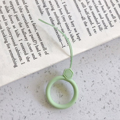 10pcs Gemstone  Finger Ring Silicone Cell Phone Lanyard U Disk Rope(Matcha Green) - Lanyards & Wrist Straps by buy2fix | Online Shopping UK | buy2fix