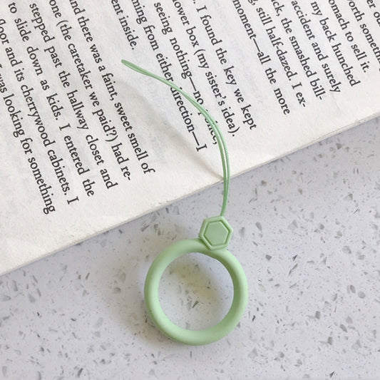 10pcs Gemstone  Finger Ring Silicone Cell Phone Lanyard U Disk Rope(Matcha Green) - Lanyards & Wrist Straps by buy2fix | Online Shopping UK | buy2fix