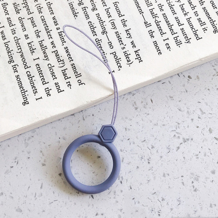 10pcs Gemstone  Finger Ring Silicone Cell Phone Lanyard U Disk Rope(Lavender Gray) - Lanyards & Wrist Straps by buy2fix | Online Shopping UK | buy2fix