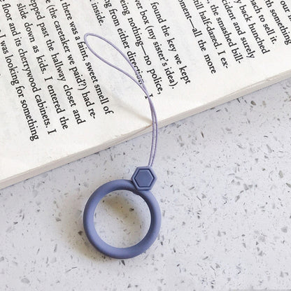 10pcs Gemstone  Finger Ring Silicone Cell Phone Lanyard U Disk Rope(Lavender Gray) - Lanyards & Wrist Straps by buy2fix | Online Shopping UK | buy2fix