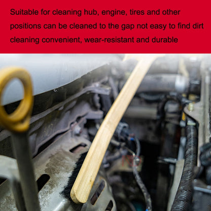 Automotive Steel Ring Washing Long Bamboo Brush Engine Cleaning Brush(Straight Bend Mixed Delivery) - Car washing supplies by buy2fix | Online Shopping UK | buy2fix