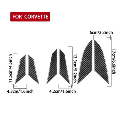 For Chevrolet Corvette C8 6pcs /Set Engine Side Air Vent Stickers(Black) - Car Interior Mouldings by buy2fix | Online Shopping UK | buy2fix