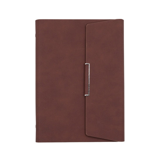 6 Hole Three Fold Loose-leaf Case A5 Business Notebook Office Stationery Notepad(Brown)