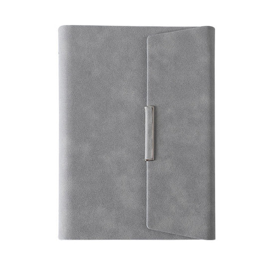 6 Hole Three Fold Loose-leaf Case A5 Business Notebook Office Stationery Notepad(Grey)
