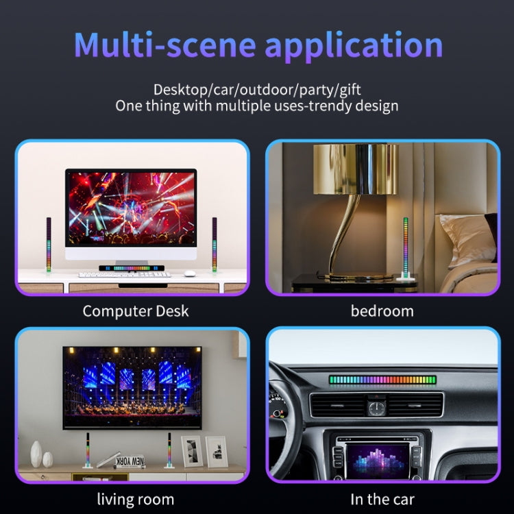 RGB Sound-controlled Rhythmic Response Lights Music Ambient LED Pick-up Lights Plug-in(16 Light+APP White) - Novelty Lighting by buy2fix | Online Shopping UK | buy2fix