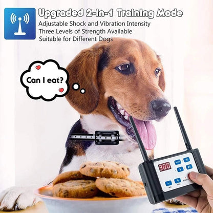 Outdoor Wireless Electronic Pet Fence Night Reflective Collar, Specification: One for Two(EU Plug) by buy2fix