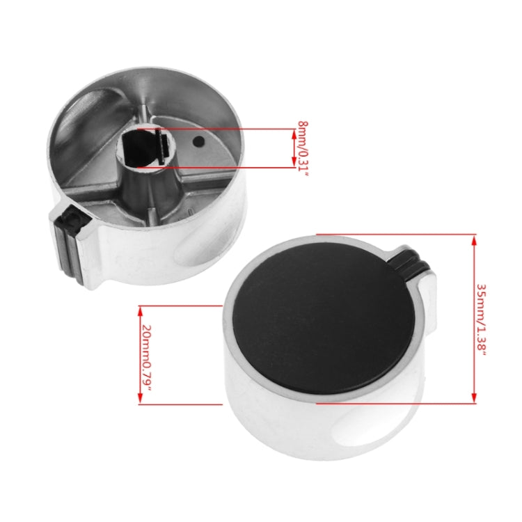 1pair  8mm  Metal Round Gas Stove Switch Knob Cooker Hob Switch - Cooktop Parts by buy2fix | Online Shopping UK | buy2fix